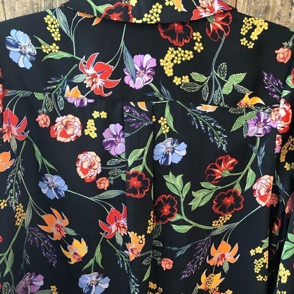 WWW Sz S Black Floral Oversized Relaxed Fit Lounge Casual Top - Picture 6 of 8